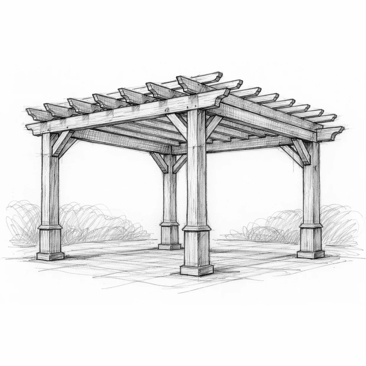 Atelier Bois & Frères croquis pergola
